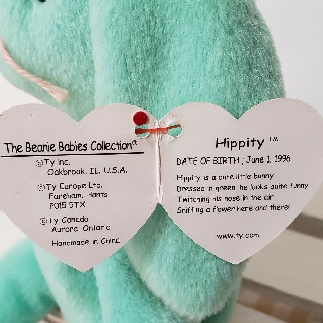 うさぎ ぬいぐるみty BEANIE BABIES ｢Hippity｣ エンタメ/ホビーのおもちゃ/ぬいぐるみ(ぬいぐるみ)の商品写真