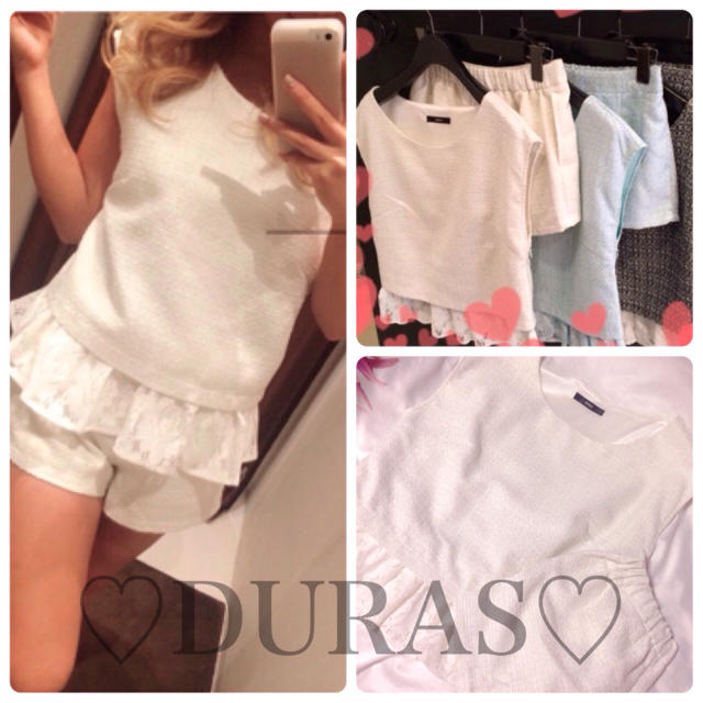 DURAS(デュラス)のDURAS♡ツイードセットアップ レディースのトップス(カットソー(半袖/袖なし))の商品写真