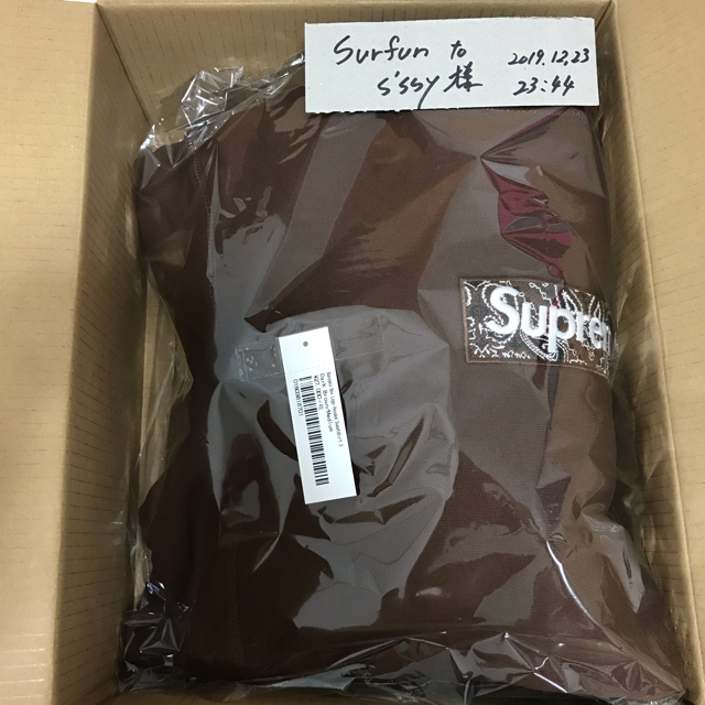 Supreme(シュプリーム)のM Supreme Bandana Box Logo Hooded Brown メンズのトップス(パーカー)の商品写真