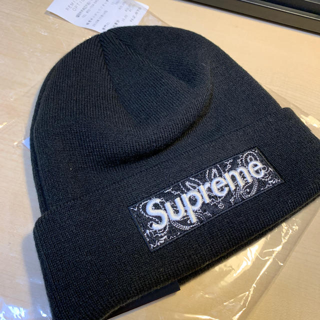 Supreme Box logo Beanie New Era 黒メンズ