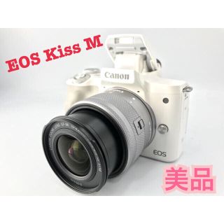 キヤノン(Canon)の美品❤️Canon EOS Kiss M ❤️ホワイト レンズキット(ミラーレス一眼)