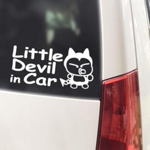 Little Devil IN CAR(ベビーインカータイプ)/ステッカー(白) 自動車/バイクの自動車(車外アクセサリ)の商品写真