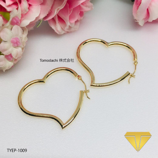 K18金 Heart Pipe -Medium イヤリング(イヤリング)