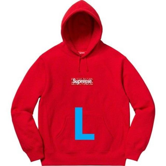 Supreme - Supreme Bandana Box Logo Hooded Red L