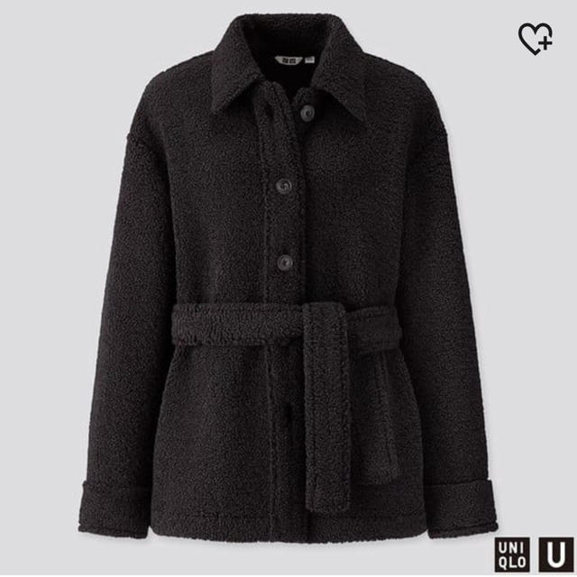 UNIQLO(ユニクロ)の新品未使用　ボアフリースショートコート　黒 レディースのジャケット/アウター(ブルゾン)の商品写真