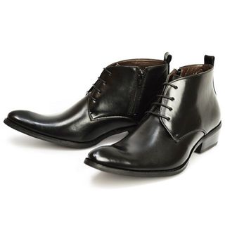 【新品】メンズ ブーツ レースアップ 革靴 ブラック 25.5~27.5cm(ドレス/ビジネス)