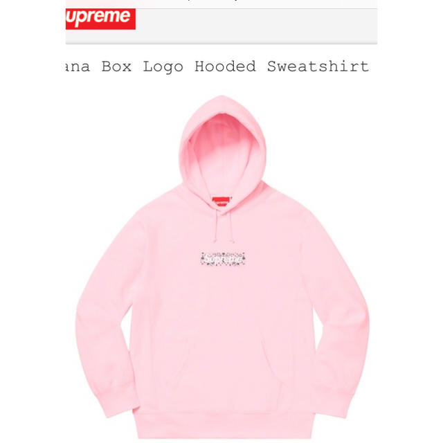 Supreme(シュプリーム)のsupreme bandana Box logo hooded pink S メンズのトップス(パーカー)の商品写真