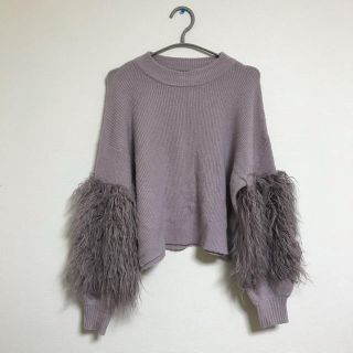 ダブルクローゼット(w closet)のw closet ファー ニット くすみパープル(ニット/セーター)