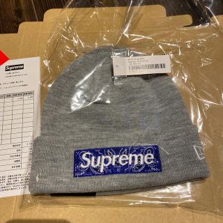 シュプリーム(Supreme)のSupreme new era Box Logo Beanie Grey グレー(ニット帽/ビーニー)