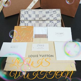 ルイヴィトン(LOUIS VUITTON)の【正規美品！】ルイヴィトン ダミエアズール ポルトフォイユサラ長財布  付属品付(財布)