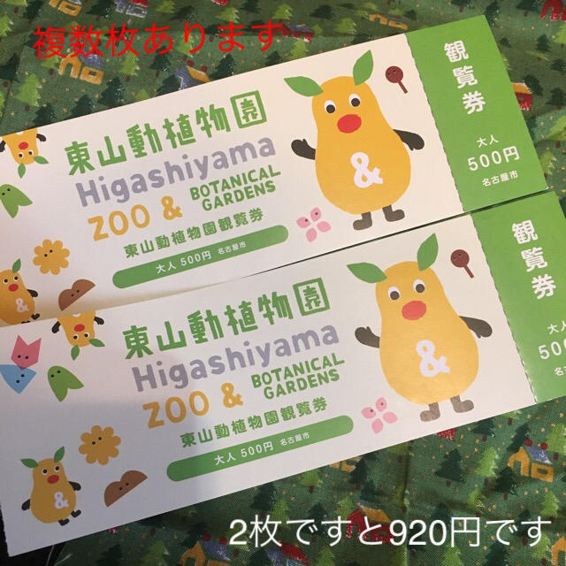 名古屋市 東山動植物園♡東山動物園☆観覧券 入場券 入園券☆ペア