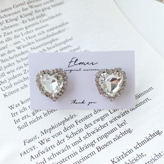 SALE【silver】heart bijou pierce(イヤリング)