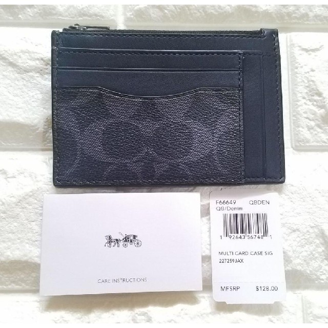 COACH(コーチ)の新品 【COACH コーチ】カードケース / コインケース (デニムブルー) メンズのファッション小物(名刺入れ/定期入れ)の商品写真