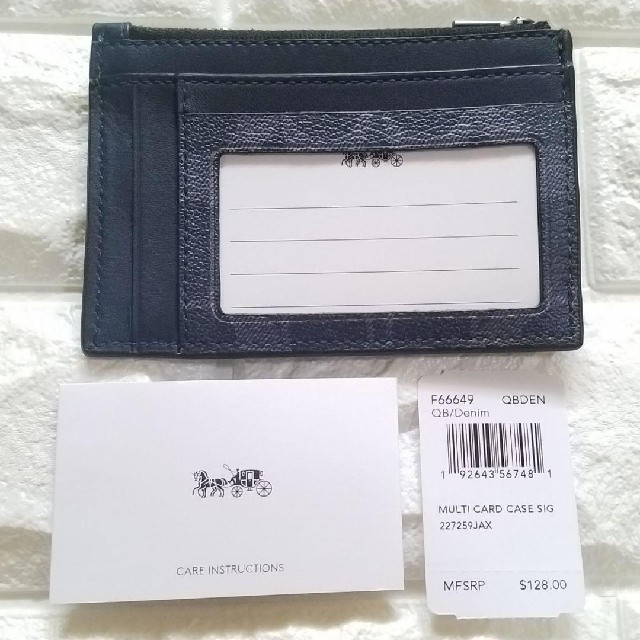 COACH(コーチ)の新品 【COACH コーチ】カードケース / コインケース (デニムブルー) メンズのファッション小物(名刺入れ/定期入れ)の商品写真