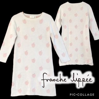 フランシュリッペ(franche lippee)のフランシュリッペ   リンゴ柄ニットワンピース(ひざ丈ワンピース)