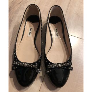 ミュウミュウ(miumiu)のmiumiu バレーシューズ 38(バレエシューズ)