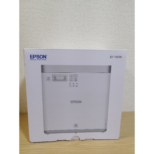 EPSON(エプソン)のエプソン　EPSON ホームプロジェクター EF-100W ホワイト スマホ/家電/カメラのテレビ/映像機器(プロジェクター)の商品写真