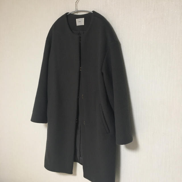 IENA(イエナ)のIENA☆ラムウールノーカラーコクーンコート 36 グレー レディースのジャケット/アウター(ロングコート)の商品写真