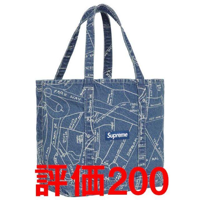 バッグSupreme Gonz Map Denim Tote Washed Blue