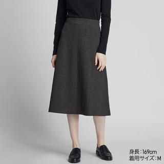 ユニクロ(UNIQLO)の999円セール値下不可新品未使用タグ付Lサイズジャガードフレアミディスカート(ひざ丈スカート)
