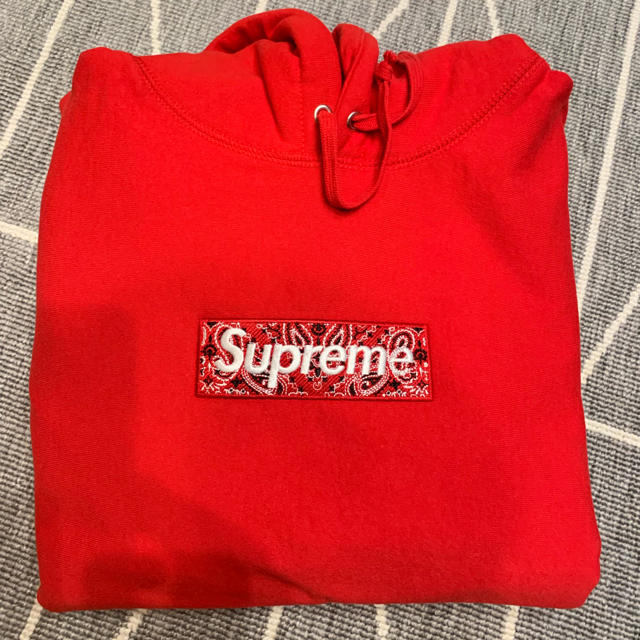 新品 Supreme bandana box logo hooded Red S