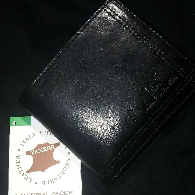 イタリアンレザー 二つ折り 財布 ヌメ革 メンズのファッション小物(折り財布)の商品写真
