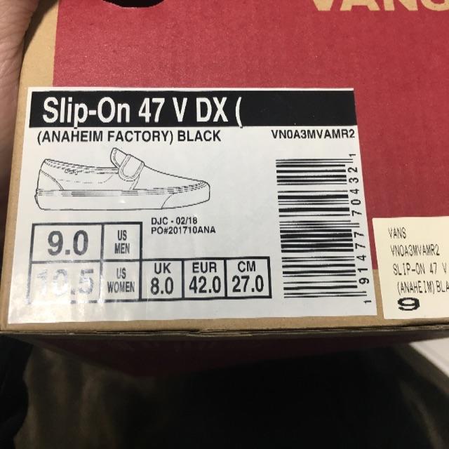 vans slip on 47V dx