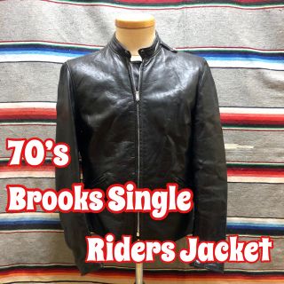 ブルックス(Brooks)の70’s Brooks 刺繍タグ シングルライダース (ライダースジャケット)