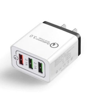 USB充電器 3ポート QC3.0搭載 急速充電器(バッテリー/充電器)