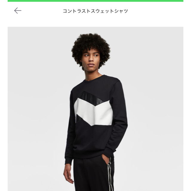 ZARA(ザラ)のZARA ザラ コントラストスウェットシャツ トレーナー メンズのトップス(スウェット)の商品写真