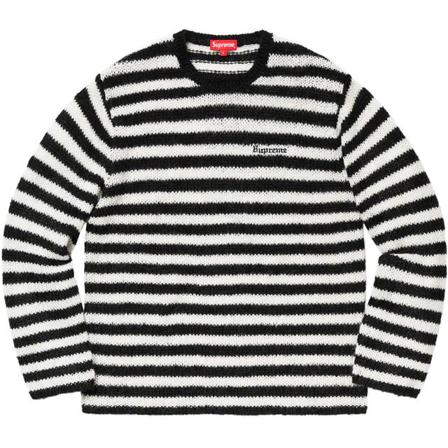 黒 M 19AW Supreme Stripe Mohair Sweater