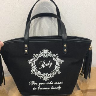 レディー(Rady)のRady　フリンジトートバッグ　S　黒(トートバッグ)