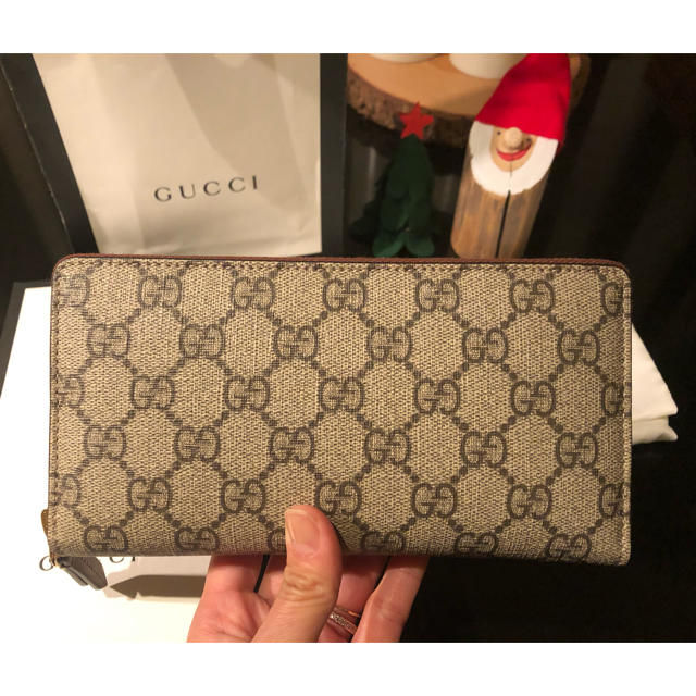 Gucci - GUCCI グッチ GGスプリームキャンバス  ジップアラウンドウォレット 財布