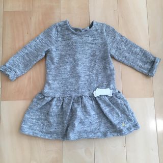 プチバトー(PETIT BATEAU)のプチバトー スウェットグレーワンピース 12m (ワンピース)