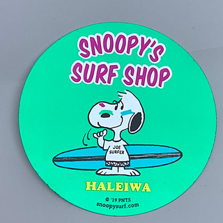 スヌーピー(SNOOPY)のSNOOPY’S SURF SHOP ステッカー 丸型 (キャラクターグッズ)