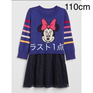 ベビーギャップ(babyGAP)の【新品】110cm Disney ミニーマウス  チュール付ニットワンピース(ワンピース)