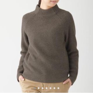 ムジルシリョウヒン(MUJI (無印良品))のヤク入りウール畔編みモックネックセーター(ニット/セーター)