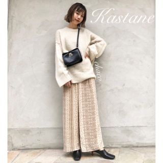 カスタネ(Kastane)の完売品🐰¥6490【Kastane】パネル柄パンツ  イージーワイドパンツ(カジュアルパンツ)