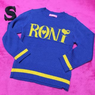 ロニィ(RONI)の新品★訳ありRONI★ロゴニットブルー★S(Tシャツ/カットソー)