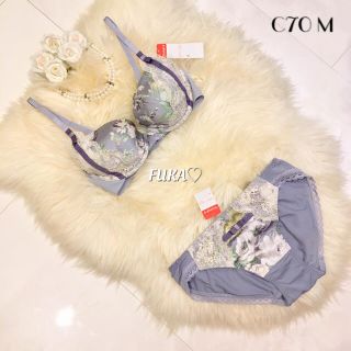 アモスタイル(AMO'S STYLE)のC70♤アモスタイルbyトリンプ freeeme amst1142 花柄 (ブラ&ショーツセット)