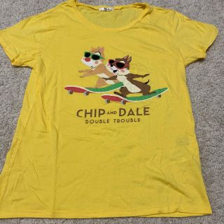 ディズニー(Disney)のDisney チップとデール Tシャツ イエロー(Tシャツ(半袖/袖なし))