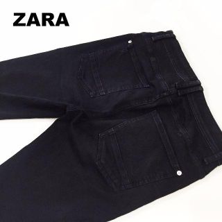 ザラ(ZARA)のZARA☆ダメージ加工ブラックデニムW31約76cm(デニム/ジーンズ)