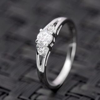【13号/14号】18K仕上げAAAランク高品質CZダイヤリング婚約指輪(リング(指輪))
