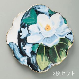 アンソロポロジー(Anthropologie)のAnthropologie★ ANAIS花柄デザートプレート・2枚セット(食器)