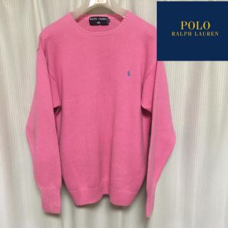 ポロラルフローレン(POLO RALPH LAUREN)のラルフローレン　ピンク　ニット　丸首　セーター　ヴィンテージ　長袖(ニット/セーター)