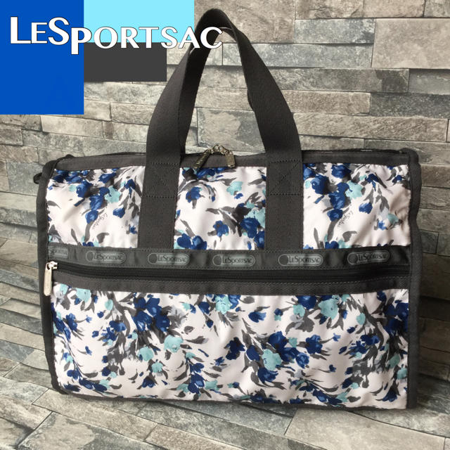 休日限定 レスポートサック♡モノトーンフラワー柄ボストンバッグ 休日限定 レスポートサック♡モノトーンフラワー柄ボストンバッグ