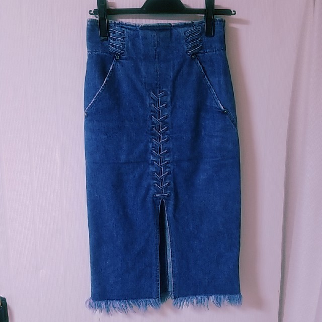 マメクロゴウチ Lace-Up Denim Skirt デニムスカート タイト