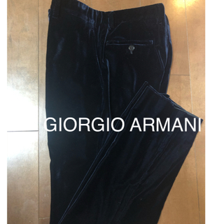 ジョルジオアルマーニ(Giorgio Armani)のGIORGIO ARMANI ネイビーベロアパンツ(スラックス)