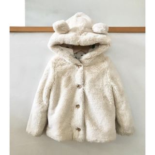 ザラキッズ(ZARA KIDS)のZara baby girl ザラ ベビー ボア ジャケット 104 ホワイト(ジャケット/上着)