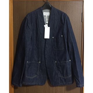 マルタンマルジェラ(Maison Martin Margiela)の定価13万新品54%off メゾンマルジェラ デニム ノーカラージャケット 48(ノーカラージャケット)